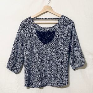 Skies Are Blue Lace Back Blouse